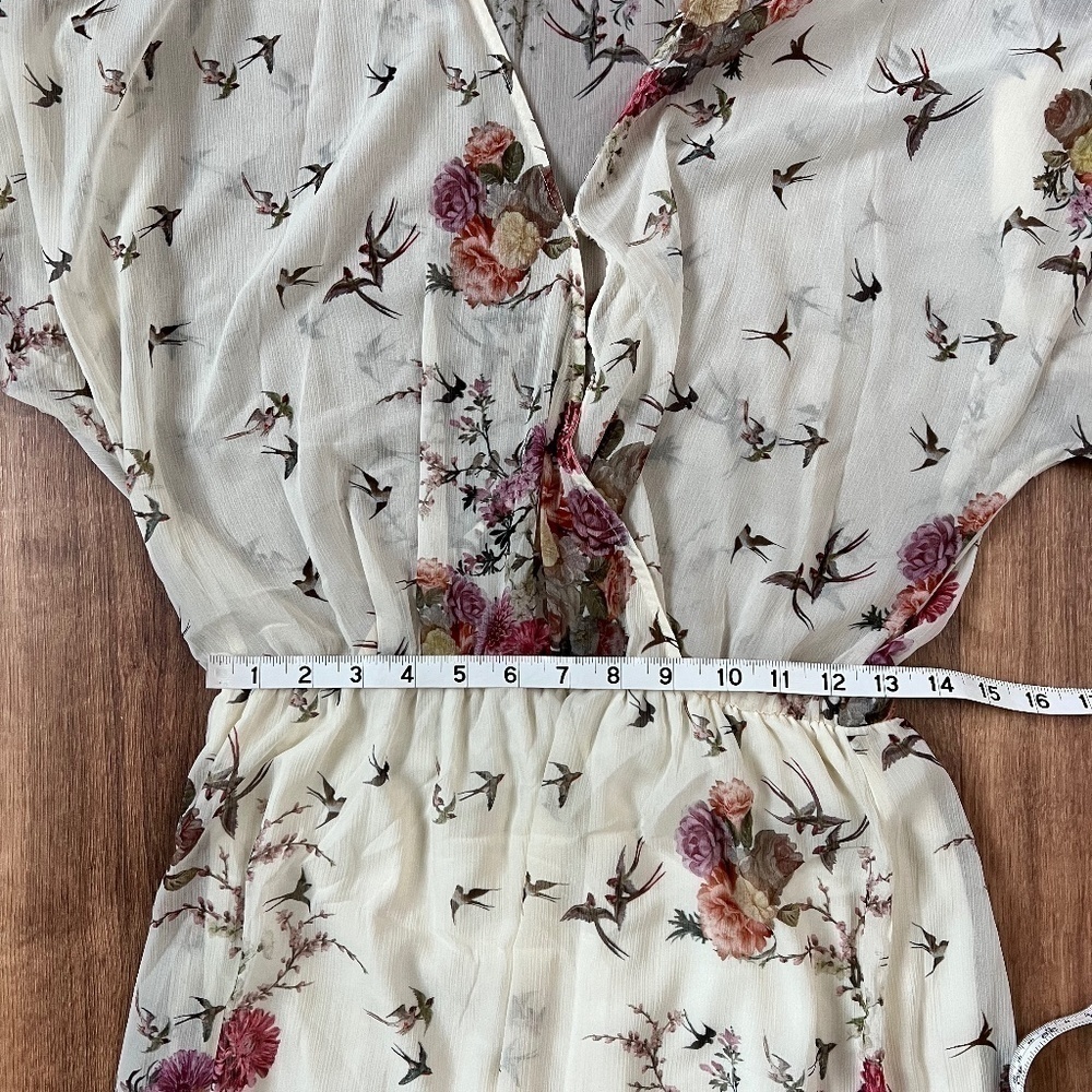 🎉Host Pick🎉 ZARA Trafaluc Bird / Floral Sheer Maxi Dress Sz M - Picture 14 of 15